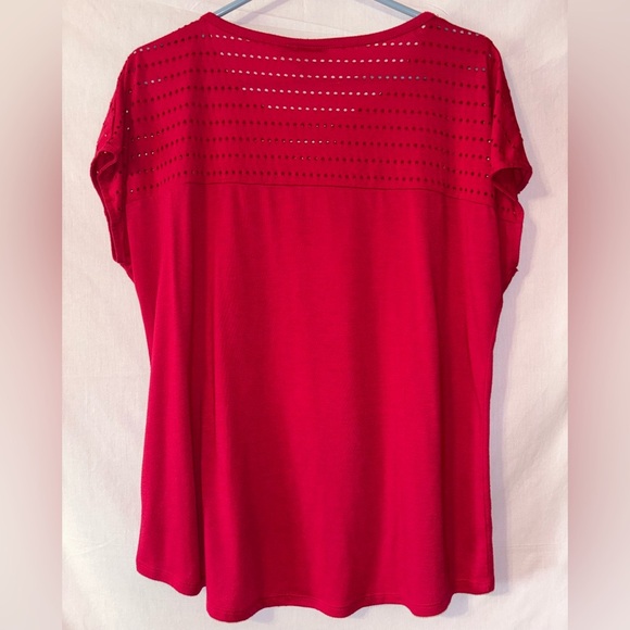 Dana Buchman Scarlet Perforated Blouse - Picture 5 of 7